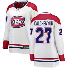 Women's Montreal Canadiens #27 Alex Galchenyuk Authentic White Away Fanatics Branded Breakaway NHL Jersey