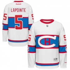 Men's Reebok Montreal Canadiens #5 Guy Lapointe Premier White 2016 Winter Classic NHL Jersey