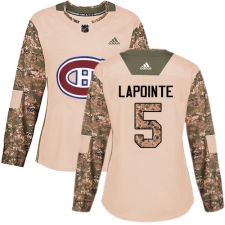 Women's Adidas Montreal Canadiens #5 Guy Lapointe Authentic Camo Veterans Day Practice NHL Jersey