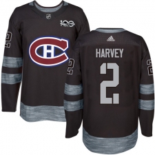 Men's Adidas Montreal Canadiens #2 Doug Harvey Premier Black 1917-2017 100th Anniversary NHL Jersey
