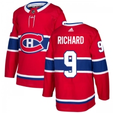 Men's Adidas Montreal Canadiens #9 Maurice Richard Authentic Red Home NHL Jersey