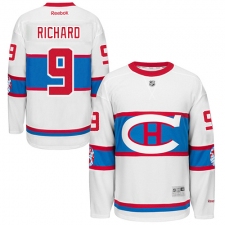 Men's Reebok Montreal Canadiens #9 Maurice Richard Premier White 2016 Winter Classic NHL Jersey