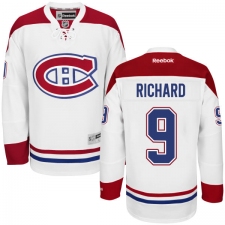 Youth Reebok Montreal Canadiens #9 Maurice Richard Authentic White Away NHL Jersey