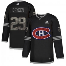Men's Adidas Montreal Canadiens #29 Ken Dryden Black Authentic Classic Stitched NHL Jersey
