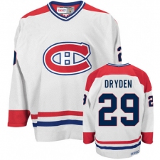 Men's CCM Montreal Canadiens #29 Ken Dryden Authentic White CH Throwback NHL Jersey