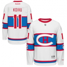 Men's Reebok Montreal Canadiens #11 Saku Koivu Premier White 2016 Winter Classic NHL Jersey