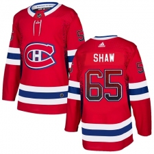 Men's Adidas Montreal Canadiens #65 Andrew Shaw Authentic Red Drift Fashion NHL Jersey