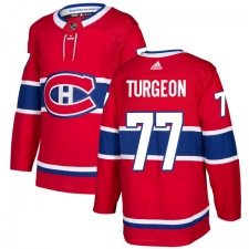 Men's Adidas Montreal Canadiens #77 Pierre Turgeon Authentic Red Home NHL Jersey