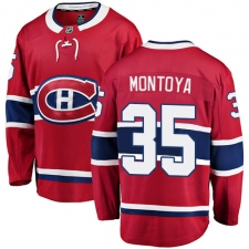 Youth Montreal Canadiens #35 Al Montoya Authentic Red Home Fanatics Branded Breakaway NHL Jersey