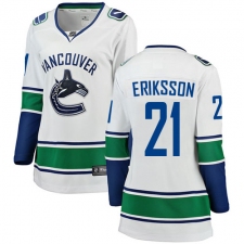Women's Vancouver Canucks #21 Loui Eriksson Fanatics Branded White Away Breakaway NHL Jersey