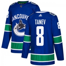 Men's Adidas Vancouver Canucks #8 Christopher Tanev Authentic Blue Home NHL Jersey