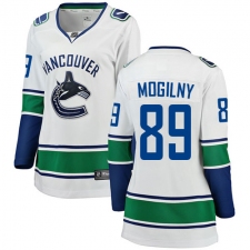 Women's Vancouver Canucks #89 Alexander Mogilny Fanatics Branded White Away Breakaway NHL Jersey