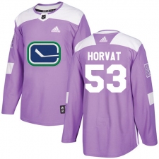 Men's Adidas Vancouver Canucks #53 Bo Horvat Authentic Purple Fights Cancer Practice NHL Jersey