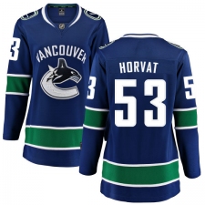 Women's Vancouver Canucks #53 Bo Horvat Fanatics Branded Blue Home Breakaway NHL Jersey