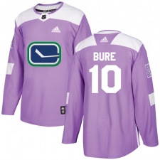 Men's Adidas Vancouver Canucks #10 Pavel Bure Authentic Purple Fights Cancer Practice NHL Jersey