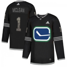 Men's Adidas Vancouver Canucks #1 Kirk Mclean Black 1 Authentic Classic Stitched NHL Jersey