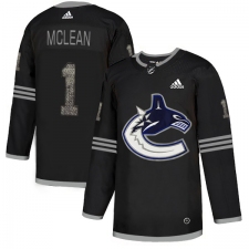 Men's Adidas Vancouver Canucks #1 Kirk Mclean Black Authentic Classic Stitched NHL Jersey
