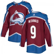 Youth Adidas Colorado Avalanche #9 Lanny McDonald Authentic Burgundy Red Home NHL Jersey