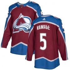Men's Adidas Colorado Avalanche #5 Rob Ramage Authentic Burgundy Red Home NHL Jersey