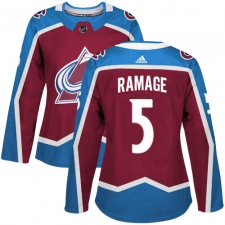 Women's Adidas Colorado Avalanche #5 Rob Ramage Authentic Burgundy Red Home NHL Jersey