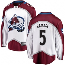 Youth Colorado Avalanche #5 Rob Ramage Fanatics Branded White Away Breakaway NHL Jersey