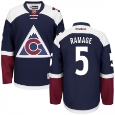 Youth Reebok Colorado Avalanche #5 Rob Ramage Authentic Blue Third NHL Jersey
