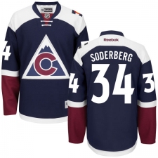 Women's Reebok Colorado Avalanche #34 Carl Soderberg Authentic Blue Third NHL Jersey