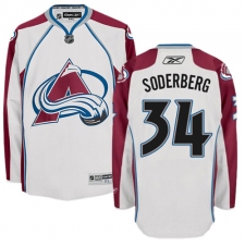Youth Reebok Colorado Avalanche #34 Carl Soderberg Authentic White Away NHL Jersey