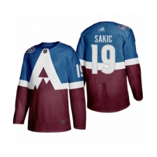 Youth Colorado Avalanche #19 Joe Sakic Authentic Burgundy Blue 2020 Stadium Series Hockey Jersey