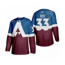 Men's Colorado Avalanche #33 Patrick Roy Authentic Burgundy Blue 2020 Stadium Series Hockey Jersey