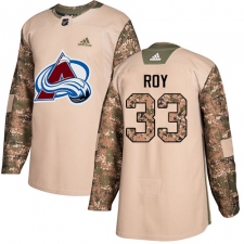 Youth Adidas Colorado Avalanche #33 Patrick Roy Authentic Camo Veterans Day Practice NHL Jersey