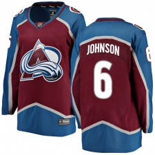 Women's Colorado Avalanche #6 Erik Johnson Fanatics Branded Maroon Home Breakaway NHL Jersey