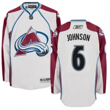 Women's Reebok Colorado Avalanche #6 Erik Johnson Authentic White Away NHL Jersey