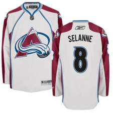 Youth Reebok Colorado Avalanche #8 Teemu Selanne Authentic White Away NHL Jersey