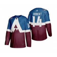 Men's Colorado Avalanche #14 Rene Robert Authentic Burgundy Blue 2020 Stadium Series Hockey Jersey
