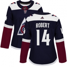 Women's Adidas Colorado Avalanche #14 Rene Robert Authentic Navy Blue Alternate NHL Jersey