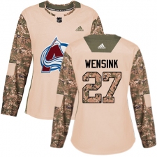 Women's Adidas Colorado Avalanche #27 John Wensink Authentic Camo Veterans Day Practice NHL Jersey