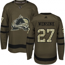 Youth Adidas Colorado Avalanche #27 John Wensink Authentic Green Salute to Service NHL Jersey