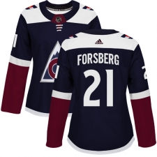 Women's Adidas Colorado Avalanche #21 Peter Forsberg Premier Navy Blue Alternate NHL Jersey