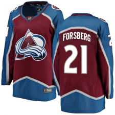 Women's Colorado Avalanche #21 Peter Forsberg Fanatics Branded Maroon Home Breakaway NHL Jersey