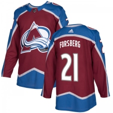 Youth Adidas Colorado Avalanche #21 Peter Forsberg Authentic Burgundy Red Home NHL Jersey