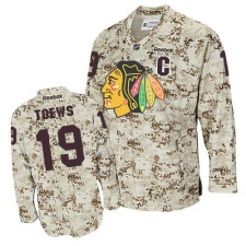 Men's Reebok Chicago Blackhawks #19 Jonathan Toews Authentic Camouflage NHL Jersey