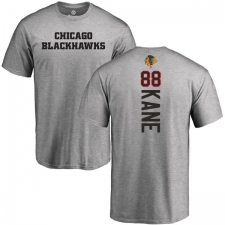 NHL Adidas Chicago Blackhawks #88 Patrick Kane Ash Backer T-Shirt