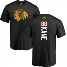 NHL Adidas Chicago Blackhawks #88 Patrick Kane Black Backer T-Shirt