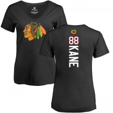 NHL Women's Adidas Chicago Blackhawks #88 Patrick Kane Black Backer T-Shirt
