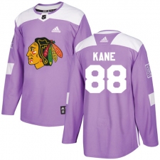 Youth Adidas Chicago Blackhawks #88 Patrick Kane Authentic Purple Fights Cancer Practice NHL Jersey