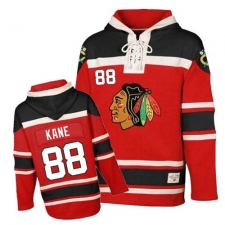 Youth Old Time Hockey Chicago Blackhawks #88 Patrick Kane Authentic Red Sawyer Hooded Sweatshirt NHL Jersey