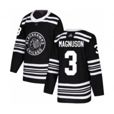 Men's Chicago Blackhawks #3 Keith Magnuson Authentic Black Alternate Hockey Jersey