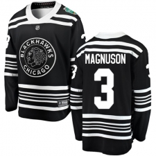 Men's Chicago Blackhawks #3 Keith Magnuson Black 2019 Winter Classic Fanatics Branded Breakaway NHL Jersey