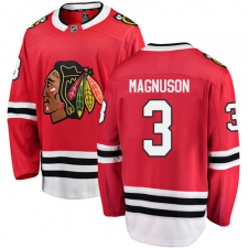 Men's Chicago Blackhawks #3 Keith Magnuson Fanatics Branded Red Home Breakaway NHL Jersey
